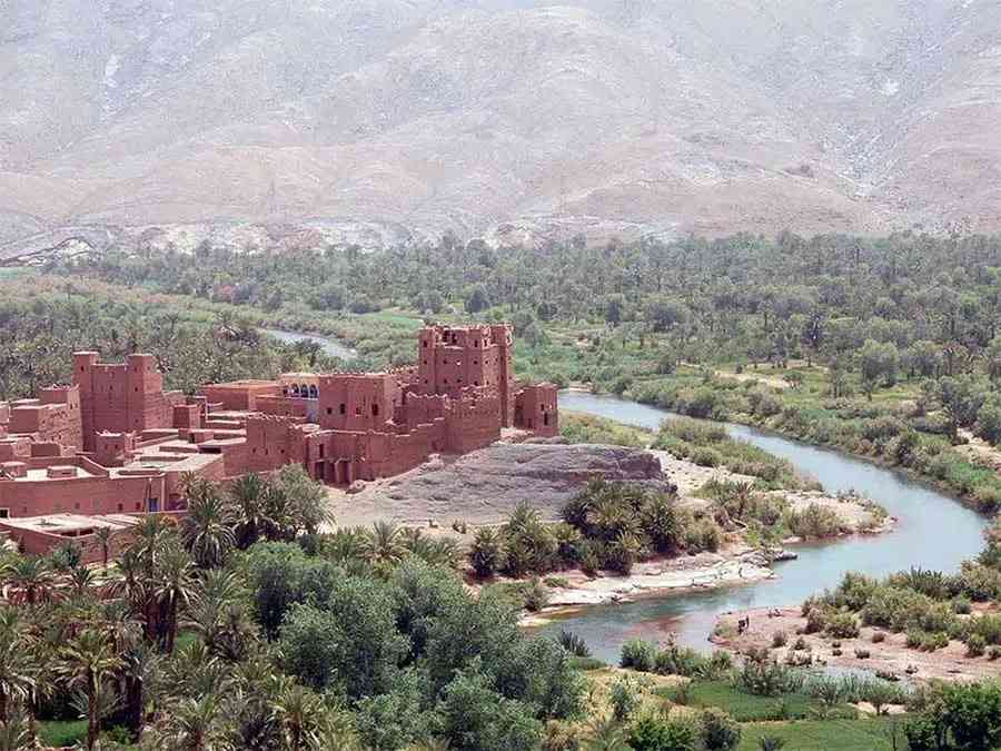 The historic Kasbah of Pasha El Glaoui, an oasis of culture on your Sahara desert trip from Marrakech to Fes.